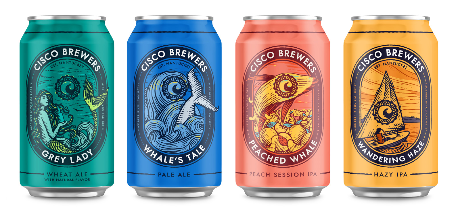 國際包裝設(shè)計分享|CISCO BREWERS LABELS ILLUSTRATED 啤酒包裝設(shè)計欣賞