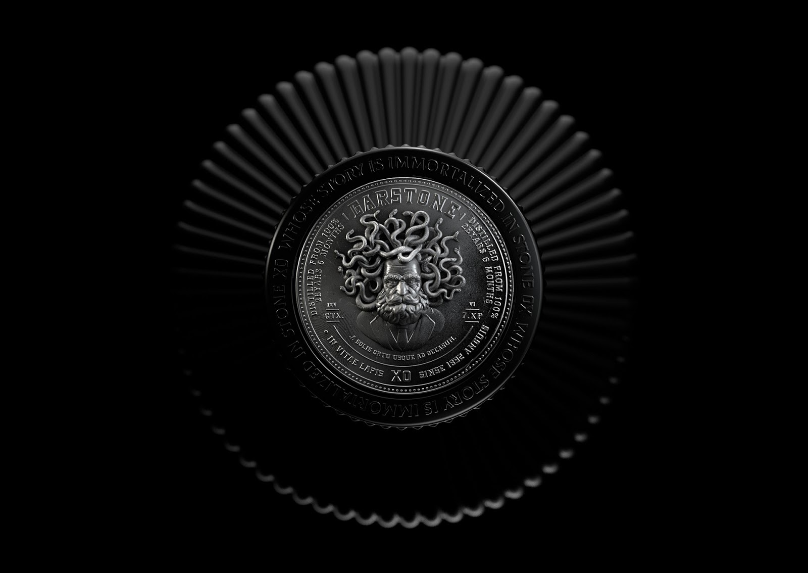 黑色經(jīng)典創(chuàng)意有希臘神話的酒包裝設(shè)計(jì)