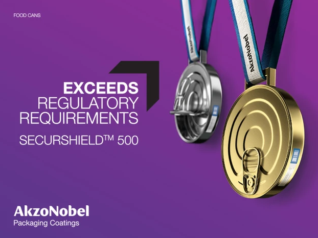 阿克蘇諾貝爾包裝涂料公司推出易開食品罐蓋的Securshield 500系列無(wú)PVC和無(wú)雙酚（BPXni）內(nèi)涂層